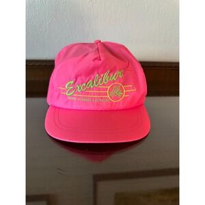 Vintage Excalibur Hotel Casino Las Vegas Hat Pink Adjustable Cap‎ 90s Promo